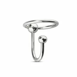 Sinner Gear Steel Glans Ring with Precision Plug, Silver, One Size