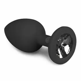 EasyToys Diamond Silicone Plug Small Black - Elegantan dodatak sa bazom od dragulja