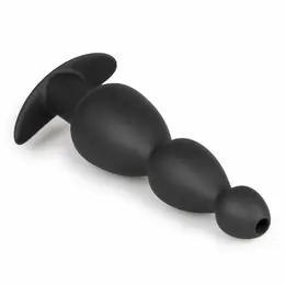 Sinner Gear Hollow Silicone Black Plug - Anatomski dizajn, veliki