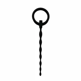 Sinner Gear Silicone Urethral Sound sa prstenom za povlačenje - Fleksibilan talasasti dizajn