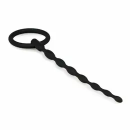 Sinner Gear Silicone Urethral Sound sa prstenom za povlačenje - Fleksibilan talasasti dizajn