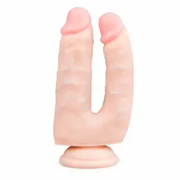 EasyToys dvostrani silikonski intimni model sa vakuumskom bazom 18 cm