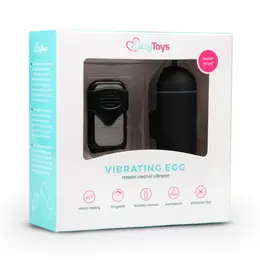 Easytoys vibrirajuće jaje crno - bežični daljinski upravljač, 10 načina, domet 20m