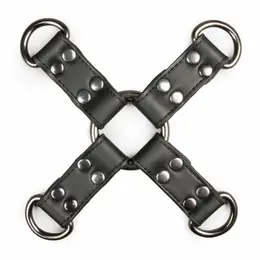 EasyToys podesivi kožni hogtie restraint - crni bondage konektor