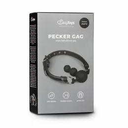 EasyToys silikonski perlasti gag podesiva traka crni 8718627528235