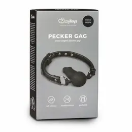 EasyToys silikonski sistem kuglični gag podesiv 60 cm crni 9,5 cm umetljivo
