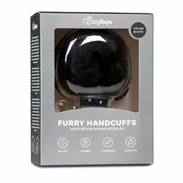EasyToys meke plišane lisice za vezivanje crne podesive zaključavanje
