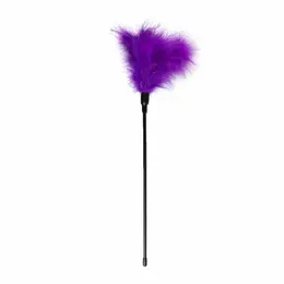 EasyToys Feather Tickler Long Handle Purple - Soft Touch Accessory