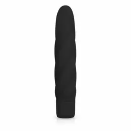 Dream Toys crni baršunasti silikonski masažer sa rebrastom površinom 19 cm
