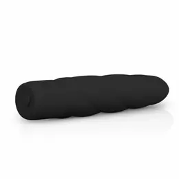 Dream Toys crni baršunasti silikonski masažer sa rebrastom površinom 19 cm