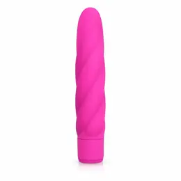 EasyToys Pink Silicone Intimate Massager with Twisted Shaft 18 cm