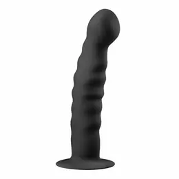 EasyToys Silikonski Intimni Uređaj Crni sa Usisnom Podlogom 18 cm