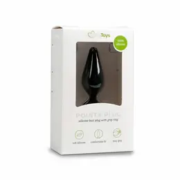 EasyToys Silikonski Čep Srednji sa Prstenom za Povlačenje - Crni, Ergonomski Dizajn