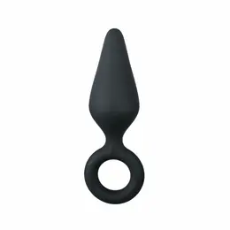 EasyToys Silikonski Crni Čep sa Prstenom za Povlačenje - Mali, Ergonomski Dizajn