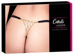 Cottelli LINGERIE crne podesive tange sa svetlucavim cirkonima S L