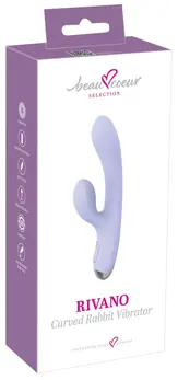 beau coeur Rivano zakrivljeni rabbit vibrator, dva motora, mekani silikon, 20.4 cm