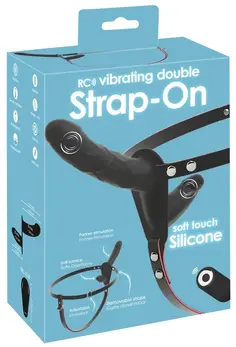 You2Toys RC vibrirajući dupli strap-on podesivi silikonski crni