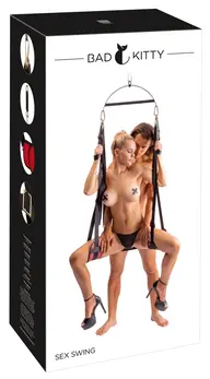 Bad Kitty Sex Swing Deluxe podesiva seks ljuljaška crno crvena do 180kg