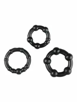 Performance Set of 3 Black Flexible Intimate Support Rings - Assorted Sizes