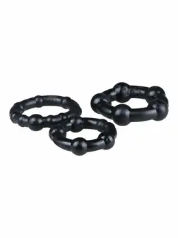 Performance Set of 3 Black Flexible Intimate Support Rings - Assorted Sizes