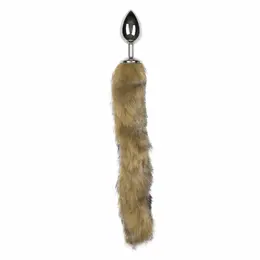 EasyToys Aluminijumski lisičji rep čep Srebrni veštačko krzno 40cm