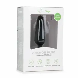 EasyToys Silikonski čep M - Fleksibilan anatomski intimni aksesoar, Crni