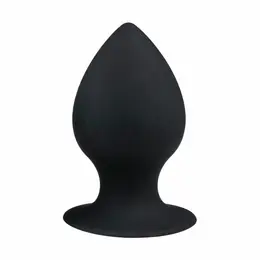 EasyToys Okrugli čep Crni XL - Silikonski intimni aksesoar sa usisnom bazom