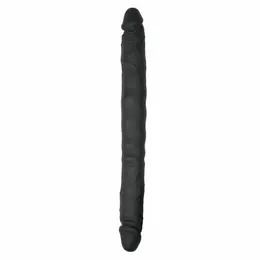 EasyToys Silikonski dvojni fleksibilni intimni igrač 45 cm Crni