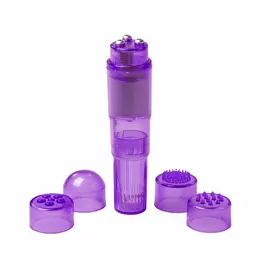 Easytoys Pocket Rocket Mini Massager Purple - 4 Attachments
