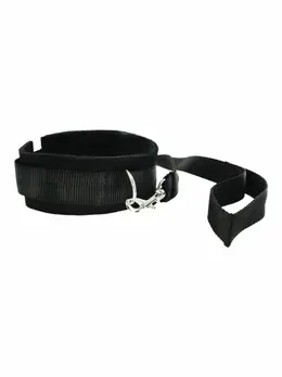 Frisky Adjustable Neoprene Collar & Nylon Leash Set, Black, 116cm