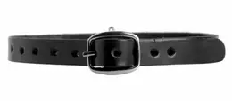 Master Series Black Leather Adjustable Choker with Steel O-Ring, 45.7 cm