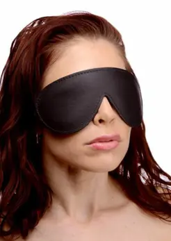 Strict Leather Premium Padded Eye Mask Black Adjustable Fit