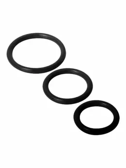 Trinity Vibes Silicone Ring Set 3 Sizes Flexible Black 811847011131