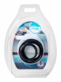 Trinity Vibes Silicone Ring Set 3 Sizes Flexible Black 811847011131
