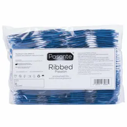 Pasante Ribbed 144-komad, teksturirani prozirni lateks zaštitni sistem, srednja veličina