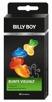 Billy Boy Colorful Variety 12-Pack - Assorted Lubricated Latex Covers