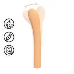 Loveline Peach Fuzz punjivi G-Spot masažer, fleksibilni silikon