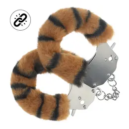 Ouch! Heavy-Duty Tiger Pahuljaste Lisice – Siguran Sistem Zaključavanja, Narandžasta/Crna