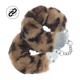 Ouch! Heavy-Duty Plišane Lisice Leopard Uzorak Podesive Metalne