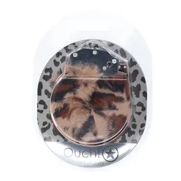 Ouch! Heavy-Duty Plišane Lisice Leopard Uzorak Podesive Metalne