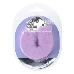 Ouch! Heavy-Duty Fluffy Handcuffs Lavender - Soft Padded Secure Model