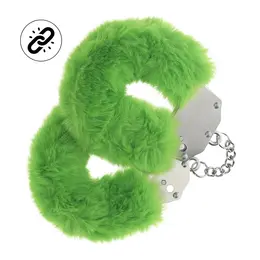Ouch! Heavy-Duty Fluffy Handcuffs Green - Sigurna brava, mekana postava