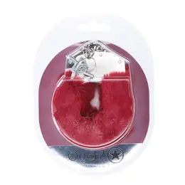 Ouch! Heavy-Duty Fluffy Handcuffs Burgundy - Soft Lining & Secure Lock