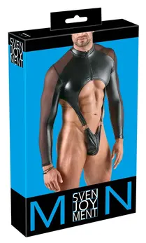 Svenjoyment Muski Body XL Crni Powernet i Mat Izgled, Rajsfeslus, Dugi Rukav