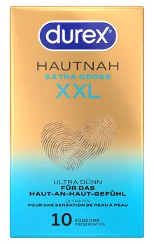 Durex Hautnah Ekstra Veliki Easy-On 10-Pak Lateks Kondomi 60mm