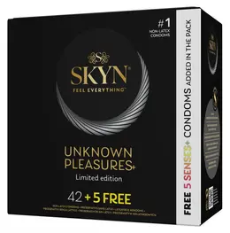 SKYN Unknown Pleasures raznovrsni set kondoma bez lateksa 42+5 gratis, 53 mm