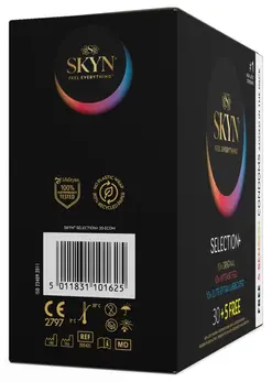 SKYN Selection+ raznovrsno pakovanje 35 veganskih kondoma bez lateksa 53 mm