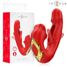 INTENSE NATHY Dual-Action Vibrator with Stimulating Suction System Red