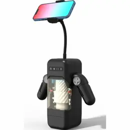 GAME CUP Thrusting & Vibrating Intimate Machine with Heating, Black, Smartphone Holder