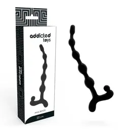 Addicted Toys Anal Bead Chain 22cm Crni - Fleksibilni Silikonski Sistem